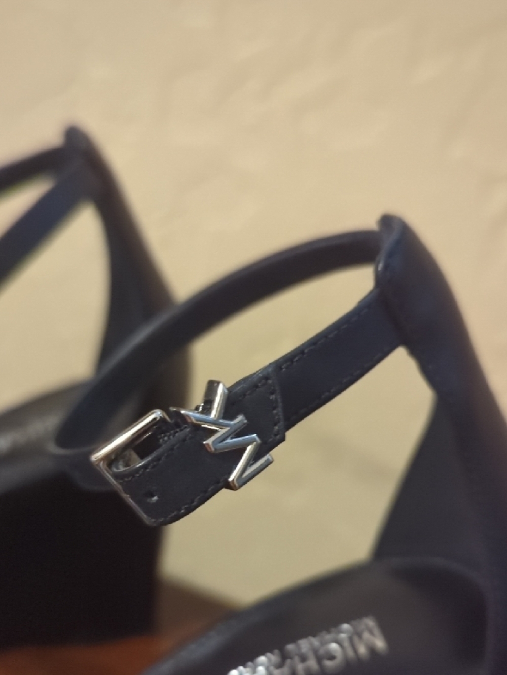 Michael Kors Black Ankle-Strap Wedge Sandals 6.5 - Picture 3 of 6